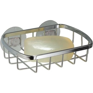 image:imageiDesign Gia Stainless Steel Suction Bar Soap Dish  5 x 4 x 175 Chrome  Stainless SteelSoap Dish