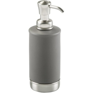 image:imageiDesign Hand Soap Dispenser Navy BlueBrushed Nickel  Refillable For Bathroom or Kitchen Pump BottleMatte GrayBrushed