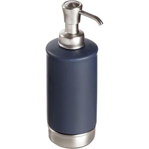 image:imageiDesign Hand Soap Dispenser Navy BlueBrushed Nickel  Refillable For Bathroom or Kitchen Pump BottleMatte NavyBrushed Nickel