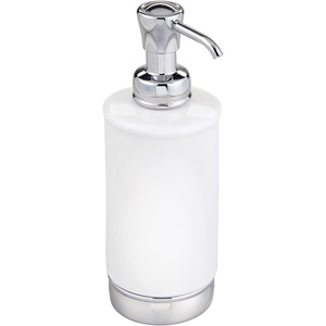 image:imageiDesign Hand Soap Dispenser Navy BlueBrushed Nickel  Refillable For Bathroom or Kitchen Pump BottleWhite