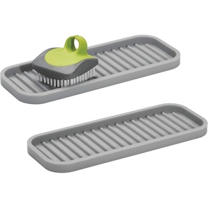image:imageiDesign Lineo Kitchen Sponges Scrubbers and Soap Sink TraySet of 2Gray