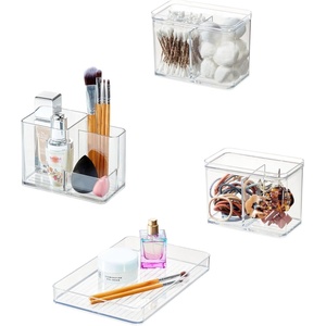 image:imageiDesign Makeup Organizer Set Set of 4 Clear  For Countertops and Drawers