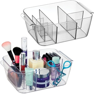 image:imageiDesign Makeup Organizer for Countertop Clear  Storage for Cosmetics and Toiletries Made in USAPack of 2