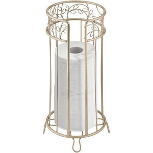image:imageiDesign Metal Toilet Tissue Holder Stand 68 x 152 Bronze  The Twigz Collection Holds 3 Rolls of Toilet PaperPearl Champagne