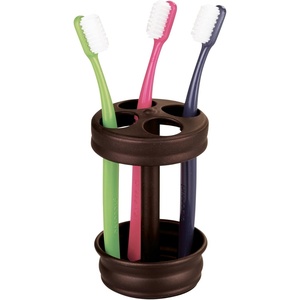 image:imageiDesign Metal Toothbrush Holder  Bathroom Cup for Bathroom Organization The Olivia Collection  325 x 325 x 5 Matte BlackBronze