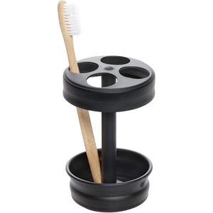 image:imageiDesign Metal Toothbrush Holder  Bathroom Cup for Bathroom Organization The Olivia Collection  325 x 325 x 5 Matte BlackMatte Black