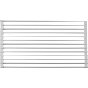 image:imageiDesign Metro Rustproof Aluminum OvertheSink Dish Drainer Rack for Drying Glasses Utensils Bowls Plates  SilverGray  For Drying Glasses Utensils Bowls PlatesSink Drainer Rack