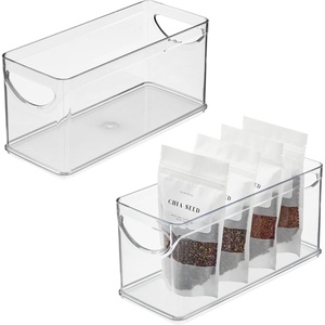 image:imageiDesign Narrow Pantry Bin Set of 2 Clear  For Kitchen Cabinets or Fridge Made in USAPack of 2