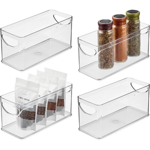 image:imageiDesign Narrow Pantry Bin Set of 2 Clear  For Kitchen Cabinets or Fridge Made in USAPack of 4