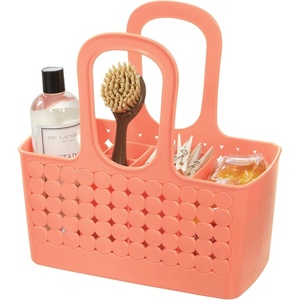 image:imageiDesign Orbz Plastic Bathroom Shower Tote Small Divided College Dorm Shower Caddy for Shampoo Conditioner Soap Cosmetics Beauty Products  BlushCoral