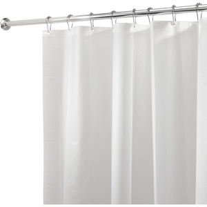 image:imageiDesign PEVA Mold and Mildew Resistant Plastic Shower Curtain Liner for Use Alone or With Fabric Curtain Set of 2 72 x 72 White  Mold and Mildew Resistant Plastic Use Alone or With Fabric CurtainWhite