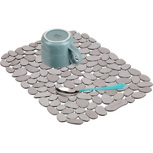 image:imageiDesign Pebblz Large Plastic Sink Grid NonSkid Dish Protector Mat for Kitchen Bathroom Basement Garage 1175 X 1575 Gray  NonSkid Dish Protector Mat For Kitchen Bathroom Basement GarageGray