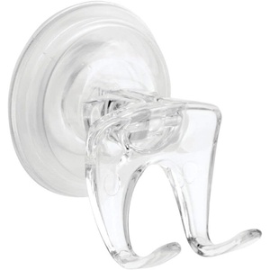 image:imageiDesign Plastic Power Lock Suction Shower Shaving Razor Holder FogFree Bathroom or Tub 6 x 2 x 7 MirrorRound  For Shaving with Razor Hook PowerLock Suction Shaving Mirror or Makeup MirrorHooks