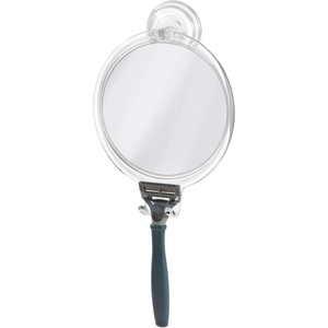 image:imageiDesign Plastic Power Lock Suction Shower Shaving Razor Holder FogFree Bathroom or Tub 6 x 2 x 7 MirrorRound  For Shaving with Razor Hook PowerLock Suction Shaving Mirror or Makeup MirrorMirror