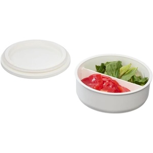image:imageiDesign Plastic Small Round Divided Storage Container Green Tint  Fridge and Freezer SafeCoconut