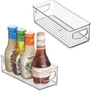 image:imageiDesign Plastic Stackable Pantry Bin Clear  Storage Bin with Handles For Cabinets or FridgePack of 2