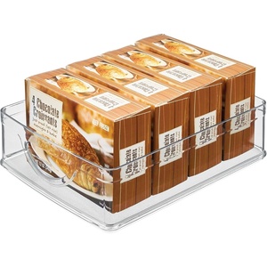image:imageiDesign Plastic Stackable Pantry Bin Set of 2 Clear  Storage Bin with Handles For Cabinets or FridgePack of 1