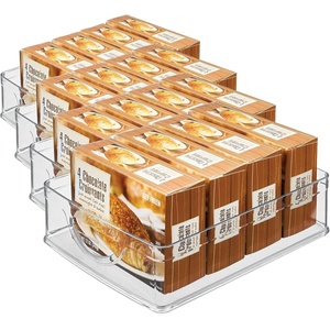 image:imageiDesign Plastic Stackable Pantry Bin Set of 2 Clear  Storage Bin with Handles For Cabinets or FridgePack of 4