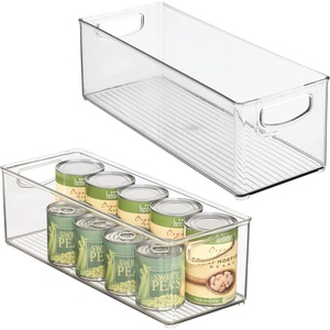 image:imageiDesign Plastic Stackable Pantry Bin with Handles Set of 4 Clear  For Kitchen Cabinets or Fridge Made in USAPack of 2