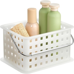 image:imageiDesign Portable Shower Caddy Basket with Handle for College Dorm or Bathroom  Frost  Made in USAStorage Basket