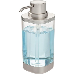 image:imageiDesign Refillable Liquid Soap Dispenser for Bathroom or Kitchen Countertop  ClearBrushed NickelPack of 1