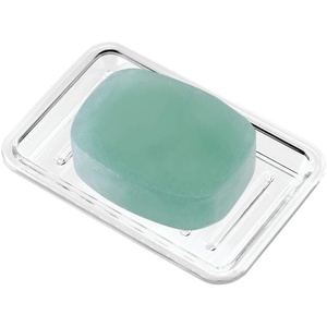 image:imageiDesign Royal Plastic Rectangular Soap Saver Bar Holder Tray for Bathroom Counter Shower Kitchen 35 x 525 Clear350 x 525