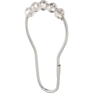 image:imageiDesign Set of 12 Shower Curtain Hooks with Easy Installation ClearSilverClearChrome