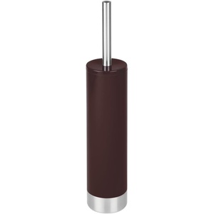image:imageiDesign Slim Toilet Bowl Brush and Holder for Bathroom Storage  WhiteBrushed Stainless Steel 1 x Toilet Brush  Bathroom StorageDark Brown