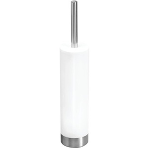 image:imageiDesign Slim Toilet Bowl Brush and Holder for Bathroom Storage  WhiteBrushed Stainless Steel 1 x Toilet Brush  Bathroom StorageWhite