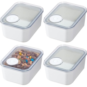 image:imageiDesign Small Airtight Canister with Removable Pour Cap Set of 4 White  For Pantry StoragePack of 4