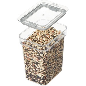 image:imageiDesign Small Food Storage Bin with Airtight Lid for Kitchen or Pantry Storage  Set of 4  ClearPack of 1