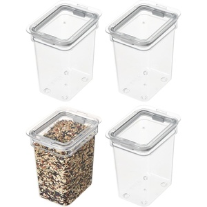 image:imageiDesign Small Food Storage Bin with Airtight Lid for Kitchen or Pantry Storage  Set of 4  ClearPack of 4