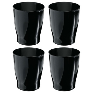 image:imageiDesign Small Round Bathroom Trash Can  Ideal for Bathroom or Office Set of 4 Black Made in USABlack