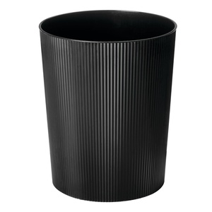 image:imageiDesign Small Round Bathroom Trash Can  Ideal for Bathroom or Office Set of 4 Black Made in USABlack Fluted