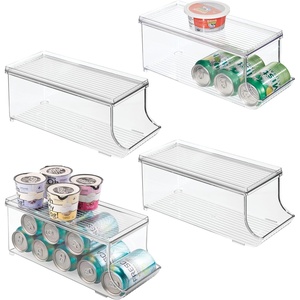 image:imageiDesign Soda Can Organizer with Lid Clear  Clear For Pantry or Refrigerator Made in USAPack of 4