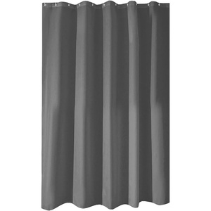 image:imageiDesign Solid Polyester Shower Curtain Sand Brown  12 Reinforced ButtonholesCharcoal