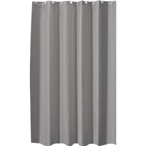 image:imageiDesign Solid Polyester Shower Curtain Sand Brown  12 Reinforced ButtonholesGrey