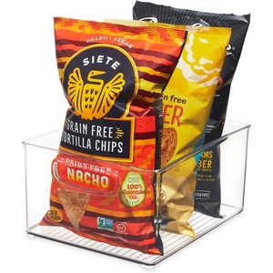 image:imageiDesign Stackable Clear Plastic Bin with Handles 2Pack  Kitchen Organizers and Storage For Fridge and PantryClear