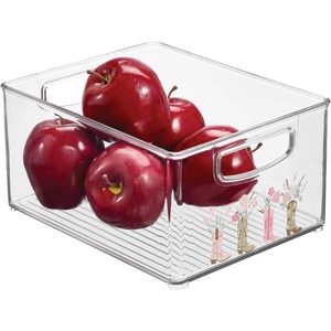 image:imageiDesign Stackable Clear Plastic Bin with Handles 2Pack  Kitchen Organizers and Storage For Fridge and PantryCowgirl