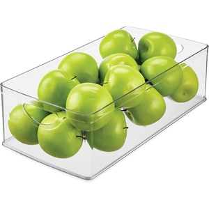 image:imageiDesign Stackable Clear Plastic Extra Long Storage Bin 2Pack  Organizer for Kitchen Cabinet or PantryPack of 1