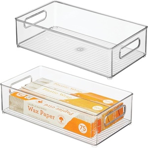 image:imageiDesign Stackable Fridge Bin Clear Set of 3  Storage for Freezer or Pantry Made in USAPack of 2