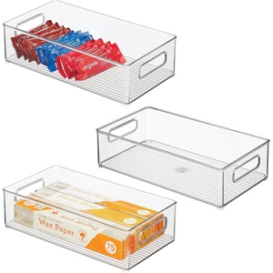 image:imageiDesign Stackable Fridge Bin Clear Set of 3  Storage for Freezer or Pantry Made in USAPack of 3