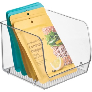 image:imageiDesign Stackable OpenFront Storage Bins Set of 6 Clear  Kitchen and Pantry OrganizationPack of 1