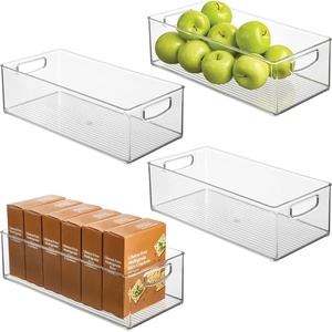 image:imageiDesign Stackable Storage Bin Set of 4 Clear  Organizer Bin for Kitchen and Pantry Made in USAPack of 4