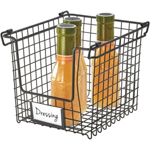 image:imageiDesign Stackable Wire Pantry Basket with Label Plate  Set of 6  Matte Black8 x 10 x 775