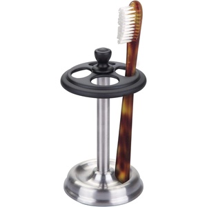 image:imageiDesign Steel Divided Toothbrush Holder Stand 325 x 325 x 575  Four Divided Compartments Brushed Nickel amp Polished ChromeBlackChrome