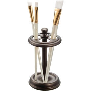 image:imageiDesign Steel Divided Toothbrush Holder Stand 325 x 325 x 575  Four Divided Compartments Brushed Nickel amp Polished ChromeBronze