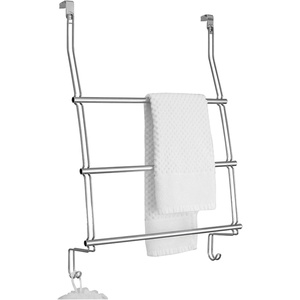 image:imageiDesign Steel OverTheDoor Towel Rack Bronze  Storage Hooks For Clothes For Towels For AccessoriesChrome