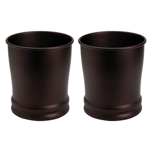 image:imageiDesign Steel Round Bathroom Trash Can  Set of 2  Bronze