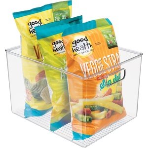image:imageiDesign Storage Bin with Handles 12 x 10 x 8 Clear  For Kitchen Pantry Cabinet Nursery CraftsPack of 1